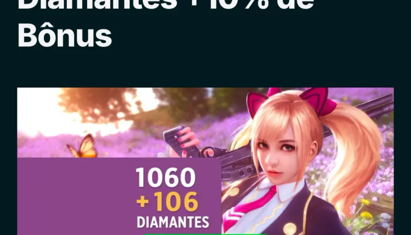Free Fire - 1.060 Diamantes +10% de Bônus