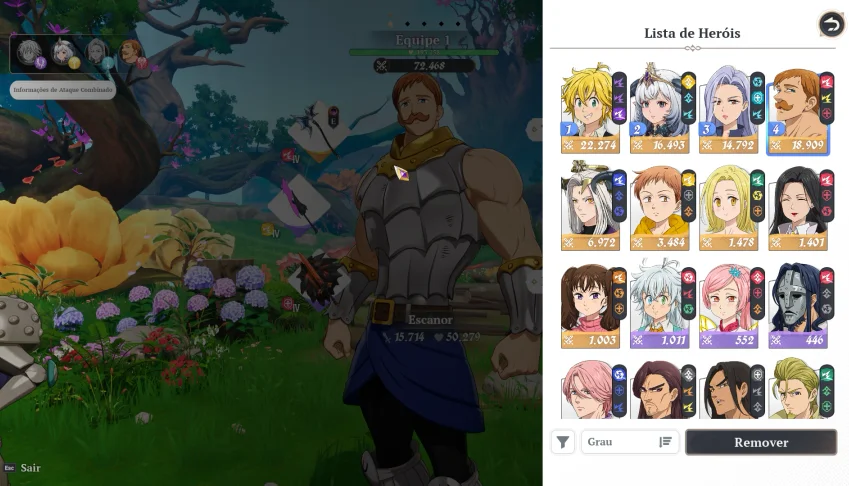 Conta 7Ds Meliodas C5, Escanor C6 Quase Todos Personagens