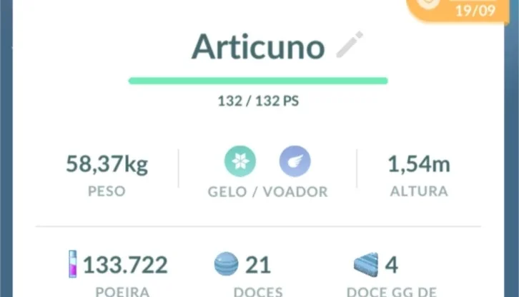 Articuno Pokémon Go - (Leia a Descrição) Lendário PC 1500+