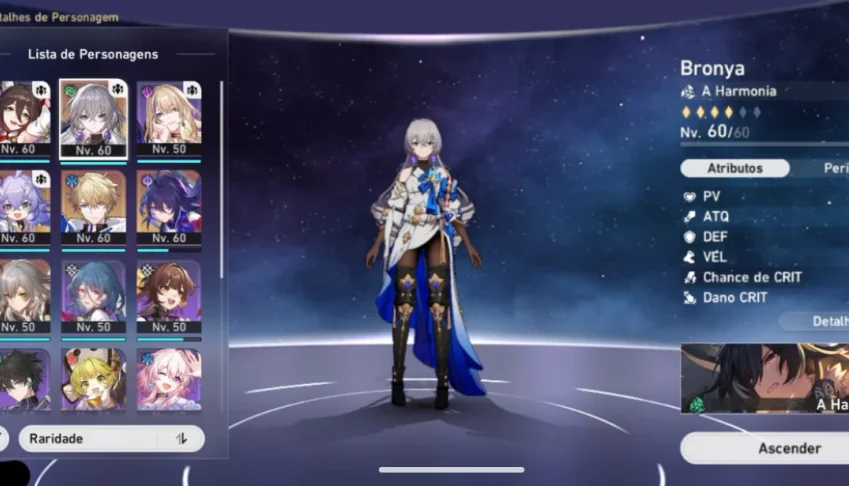 Honkai Star Rail - Conta lv 45 com 4 personagens 5 estrelas