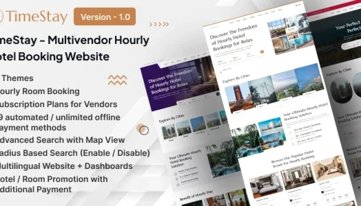 TimeStay  v1.0 - Multivendor Hourly Hotel Booking 