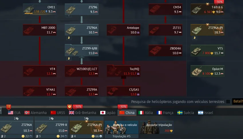 Conta War Thunder>Bastante Tanques Chineses E Britanicos