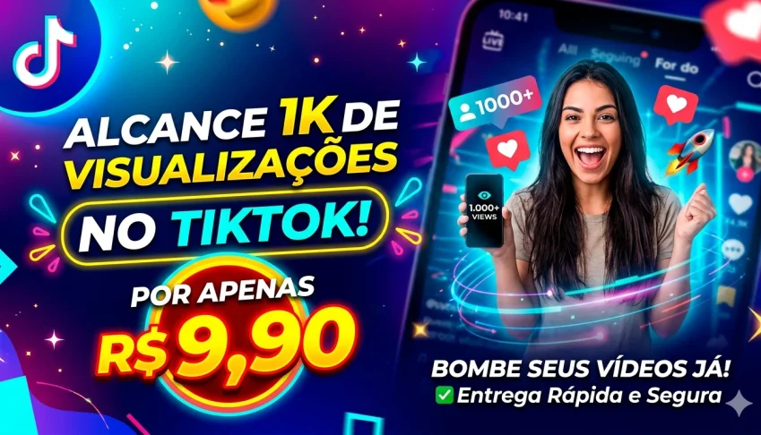 1 K de visualizações para Tik Tok