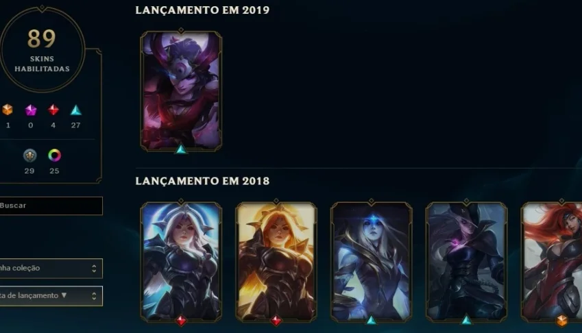 conta lol plat 4 139 campeoes 89 skins 1 ultimate 25 cromas