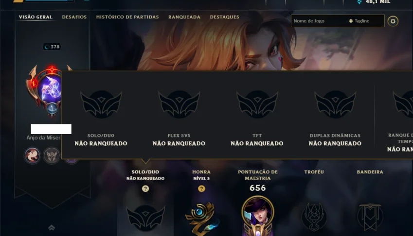 Unranked com TODOS os Champs e 113 Skins ( ADC / SUP )