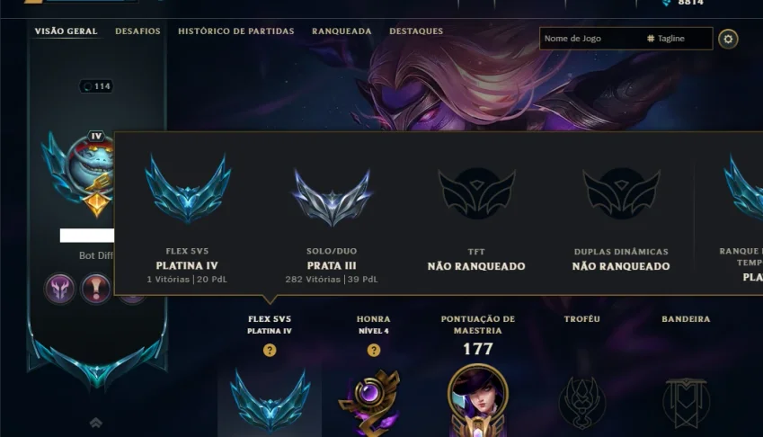 Prata 3 com 100 Champs e 26 Skins ( ADC / JG )
