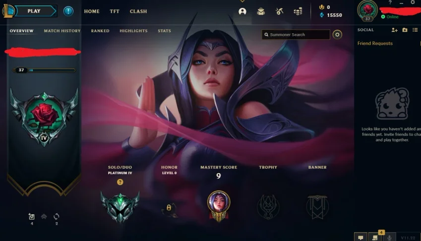 conta platina 4 (58% winrate/+essencia laranja e skins)