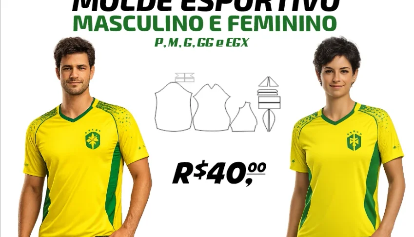 Molde De Camisa Esportiva Masculina & Feminina