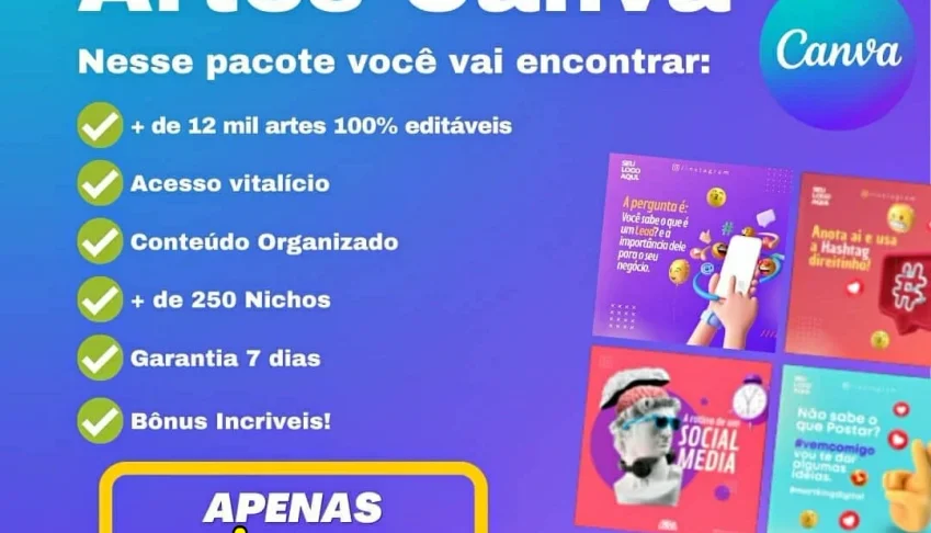+ 12.000 Posts Prontos (Canva) 100% Editaveis!