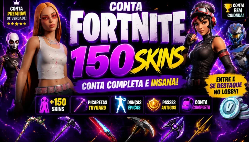 Conta Fortnite 150+ Skins | Passes Antigos | Pronta Pra Joga