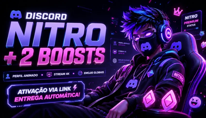 🏆Discord Nitro + 2 Boosts | Ativação Imediata por Link 🚀