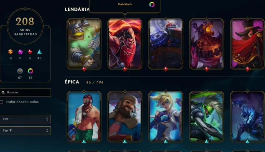 CONTA LVL 117 BORDA OURO 208 SKINS 146 ICONES 19 SENTINELAS