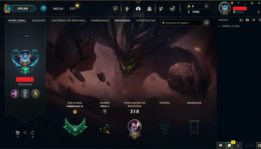 Conta de League of legends
