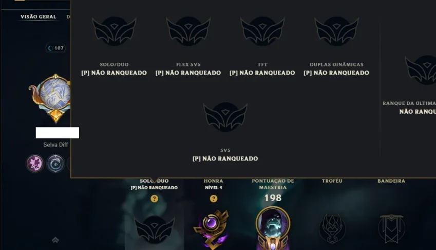 Unranked com 70 Champs e 74 Skins ( JG / TOP )