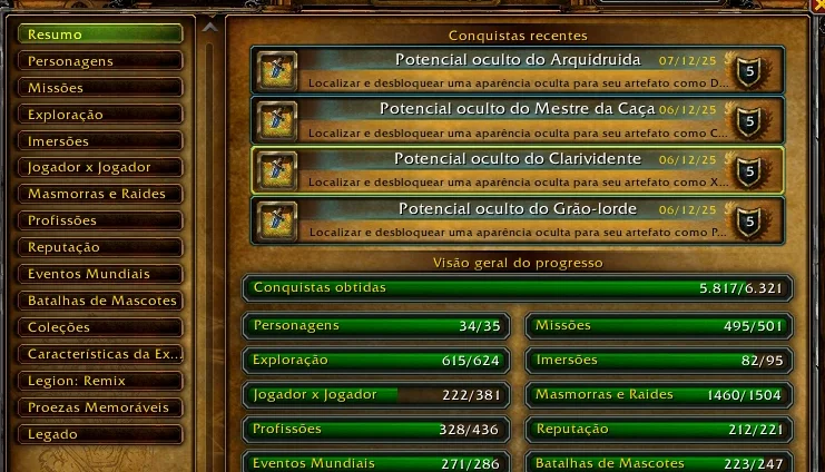 Retail wow 950+Mount's + 48k Achiev. +1550Pets