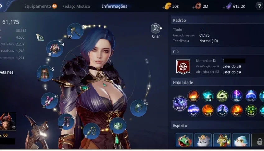 Mir4 Lvl60 e 60 k de poder Server NA 34