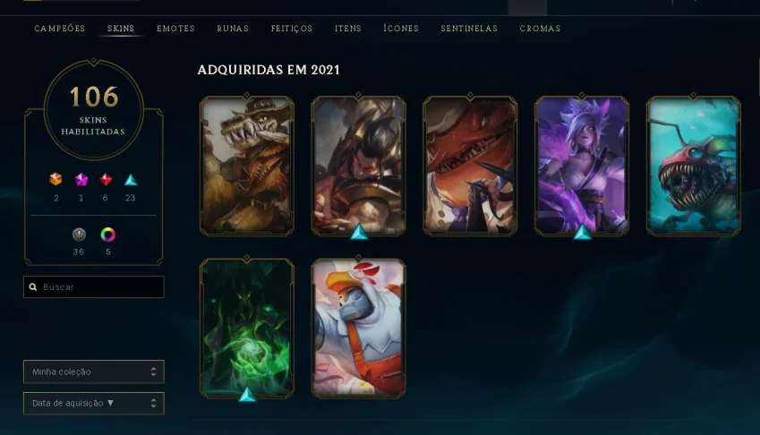 conta lol platina lv 333 todos os champion