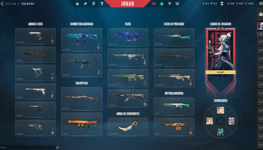 Prata 2 com TODOS os Champs e 247 Skins + Skins no Valorant