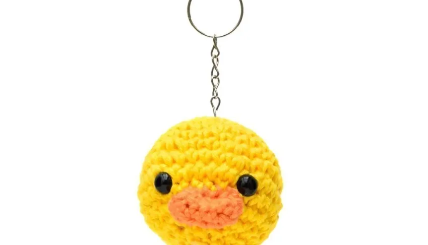 Chaveiro Cabeça de Pato em amigurumi