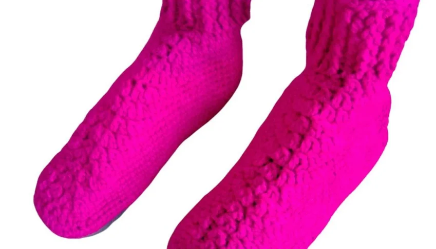 Pantufa de Lã Infantil Rosa 18