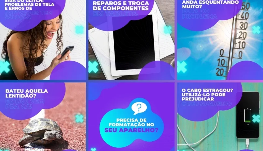 Pack Artes Canva Assistência Técnica Celular – 100 Templates