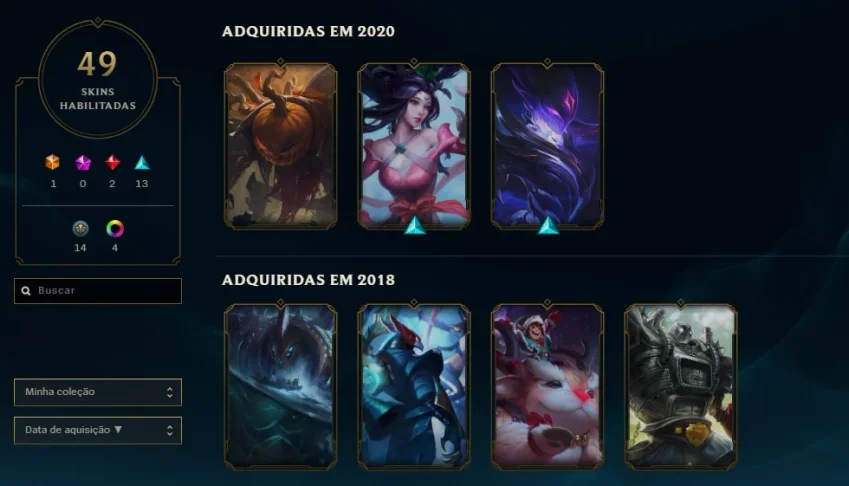 V> Conta League of Legends com 49 skins