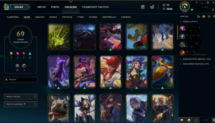 CONTA LEAGUE OF LEGENDS OURO