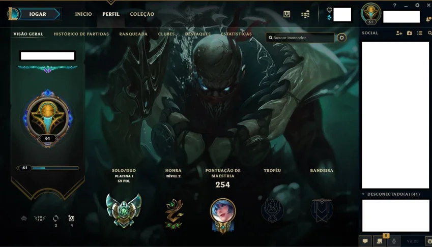 Conta LOL Platina 1! Borda de platina 5 aceito propostas