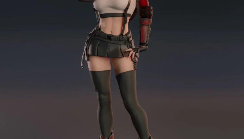 Tifa Lockhart 3D - Arquivo .Stl Para Impressão 3D