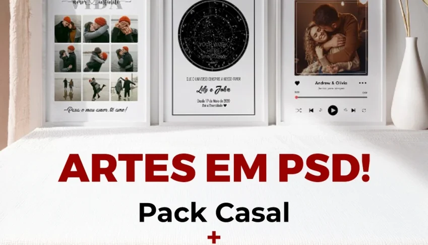 Pack PSD Casal + Pack PSD Mapa Estelar - Dia dos Namorados