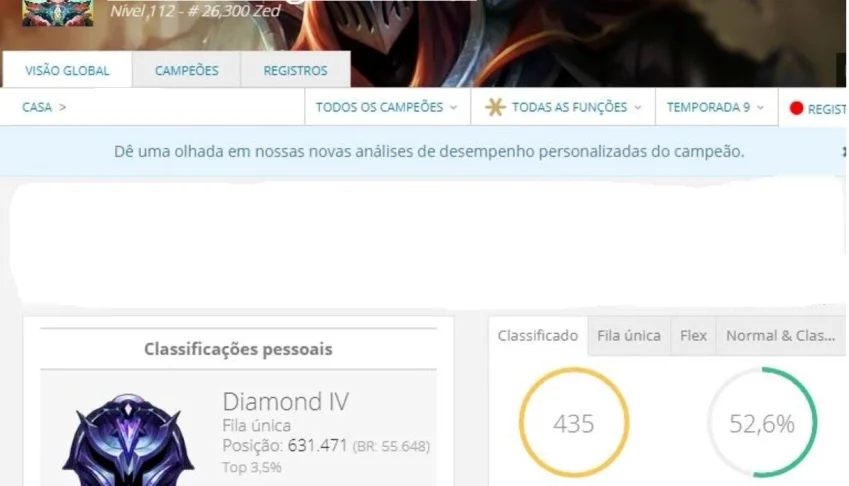 Conta League of Legends, Lvl 112, Diamante IV