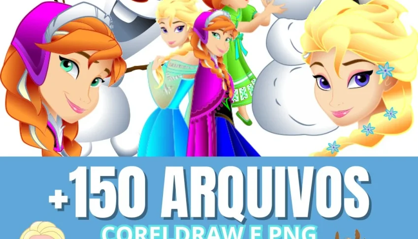 Pack +150 Frozen Arquivos Png Cdr + Estampas Camisetas