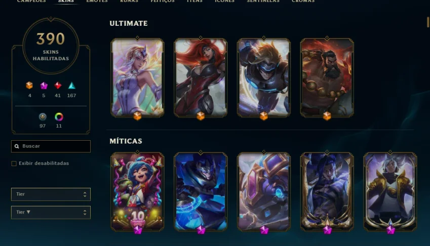 Conta League Of Legends 390 Skins