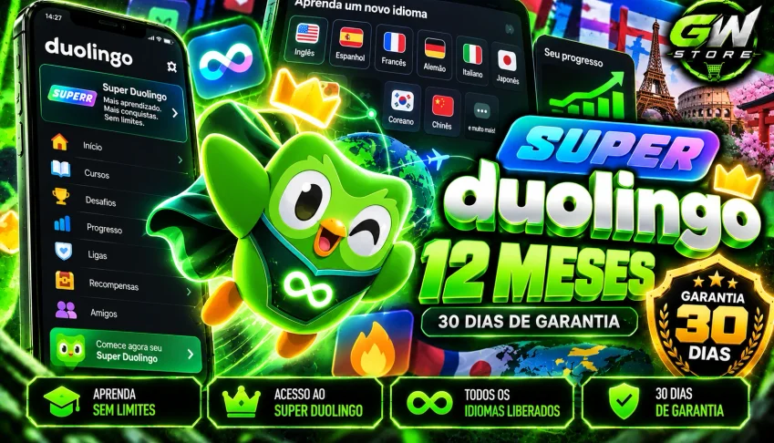 Super Duolingo 12 Meses / 30 dias de garantia