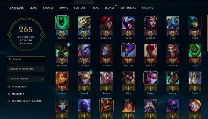 Vendo conta LOL - Diamante 3