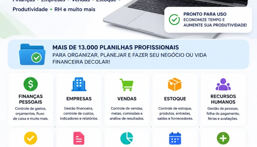 📊 Mega Pack 13.000 Planilhas Premium