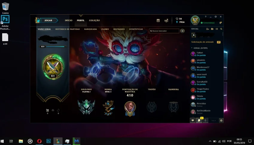 CONTA LOL PLAT 1