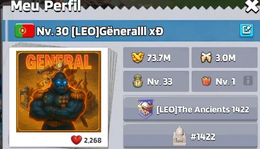 conta last war nv 30 Servidor #1422