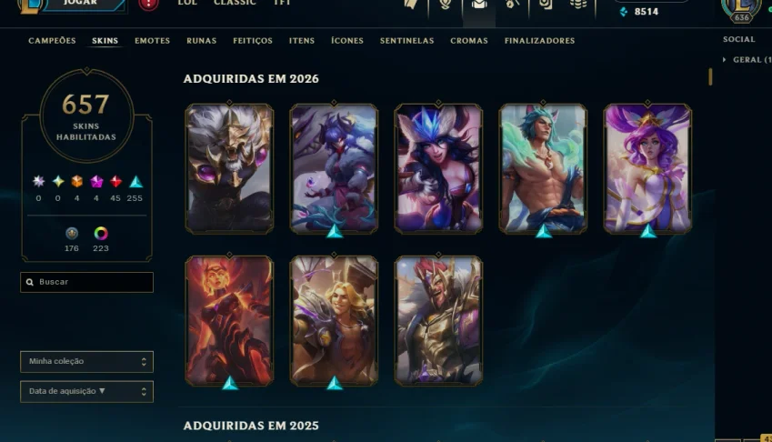 Conta LoL 657 Skins - 223 Chromas+Valorant Vandal Glitchpop