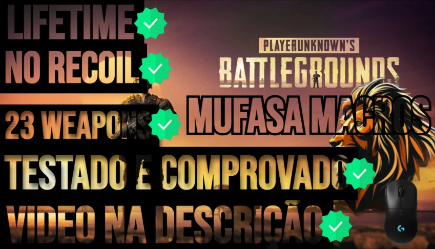 MACRO - PUBG STEAM E PUBG LITE - (LIFETIME) MOUSES LOGITECH