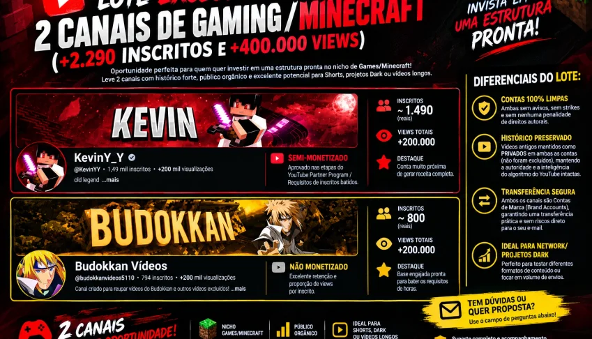 🔥Exclusive Bundle: 2 Gaming/Minecraft Channels