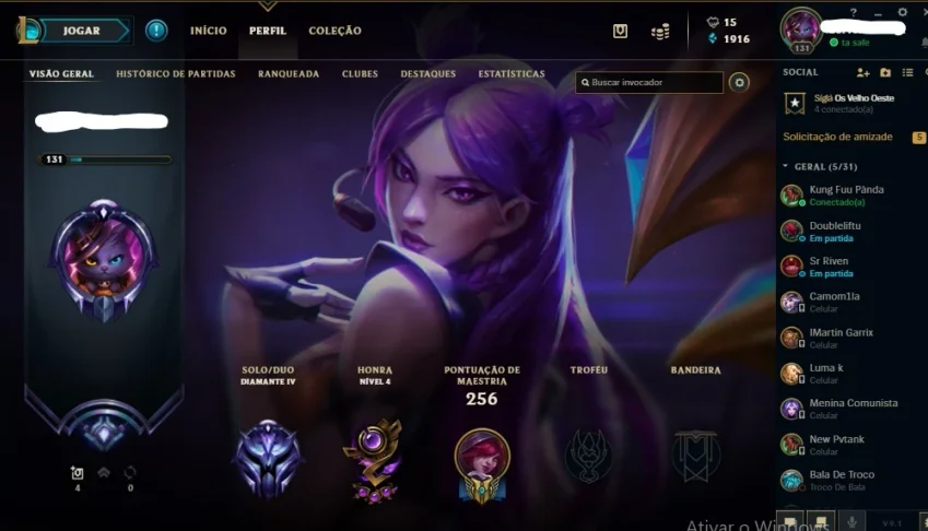 Conta Diamante League of legends
