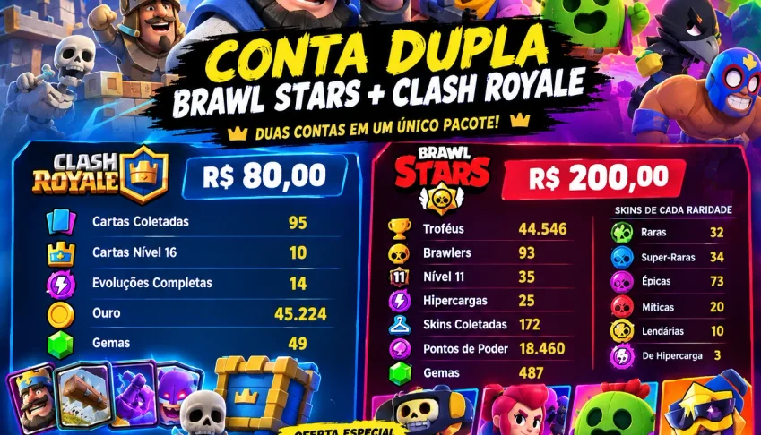 Conta de braw stars + clash royale