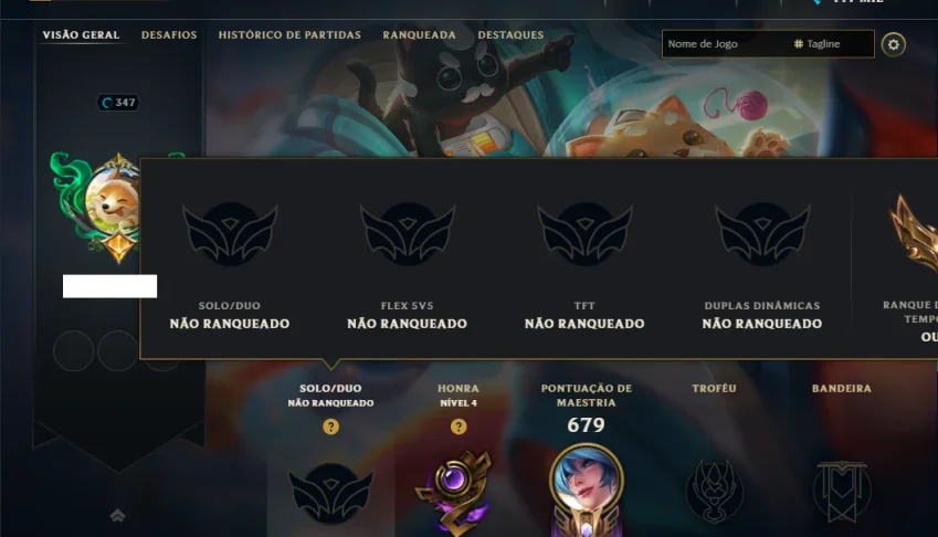 Unranked com TODOS os Champs e 129 Skins +2 Prestigios