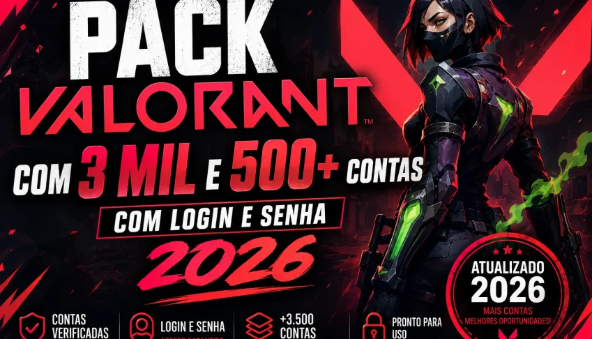 Pack Valorant Com 3 Mil e 500+ Contas Com Login e Senha 2026