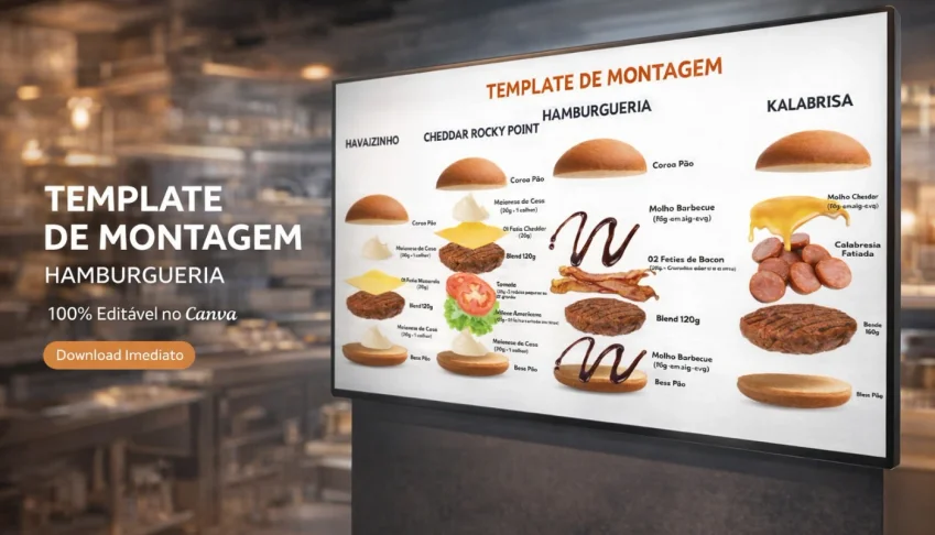 Template Montagem Hamburgueria Canva