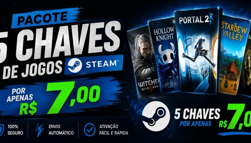 🎮 5 Chaves De Jogos Steam Por Apenas R$ 7!