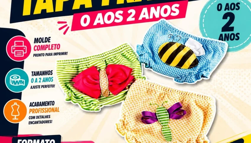 Molde Modelagem Tapa Fraldas (0 aos 2 Anos)