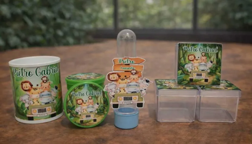 Kit Safari com 40 Lembrancinhas Personalizadas