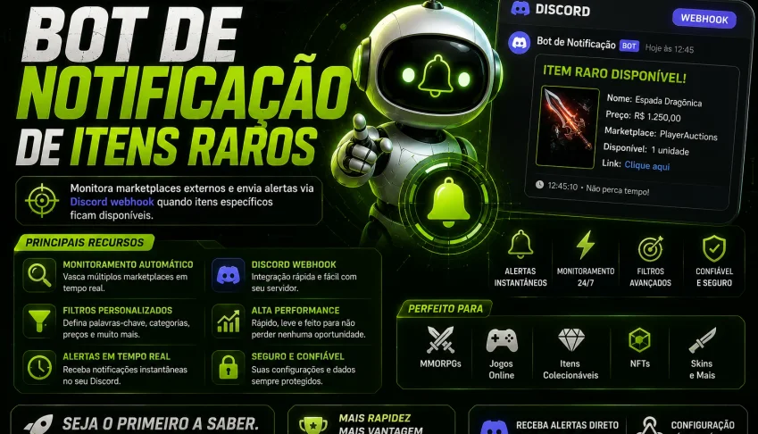 🚨 Programa para Discord Monitora marketplaces